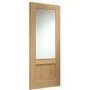 Internal Oak Half-Glazed Door with Clear Bevelled Glass - Unfinished - 1981 x 838 x 35mm - Andria - XL Joinery