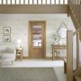 Internal Oak Half-Glazed Door with Clear Bevelled Glass - Unfinished - 1981 x 838 x 35mm - Andria - XL Joinery