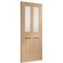 Internal Oak FD30 Fire Door with Clear Glass - Pre-Finished - 1981 x 762 x 44mm - Victoria - XL Joinery