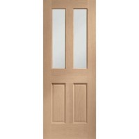 Internal Oak Glazed Victorian 4-Panel Door with Clear Bevelled Glass - Unfinished - 1981 x 686 x 35mm - Victoria - XL Joinery