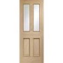 Internal Oak Glazed Victorian 4-Panel Door with Clear Bevelled Glass and Raised Mouldings - Unfinished - 2040 x 926 x 40mm - Victoria - XL Joinery