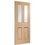 Internal Oak Glazed Victorian 4-Panel Door with Clear Bevelled Glass and Raised Mouldings - Unfinished - 2040 x 926 x 40mm - Victoria - XL Joinery