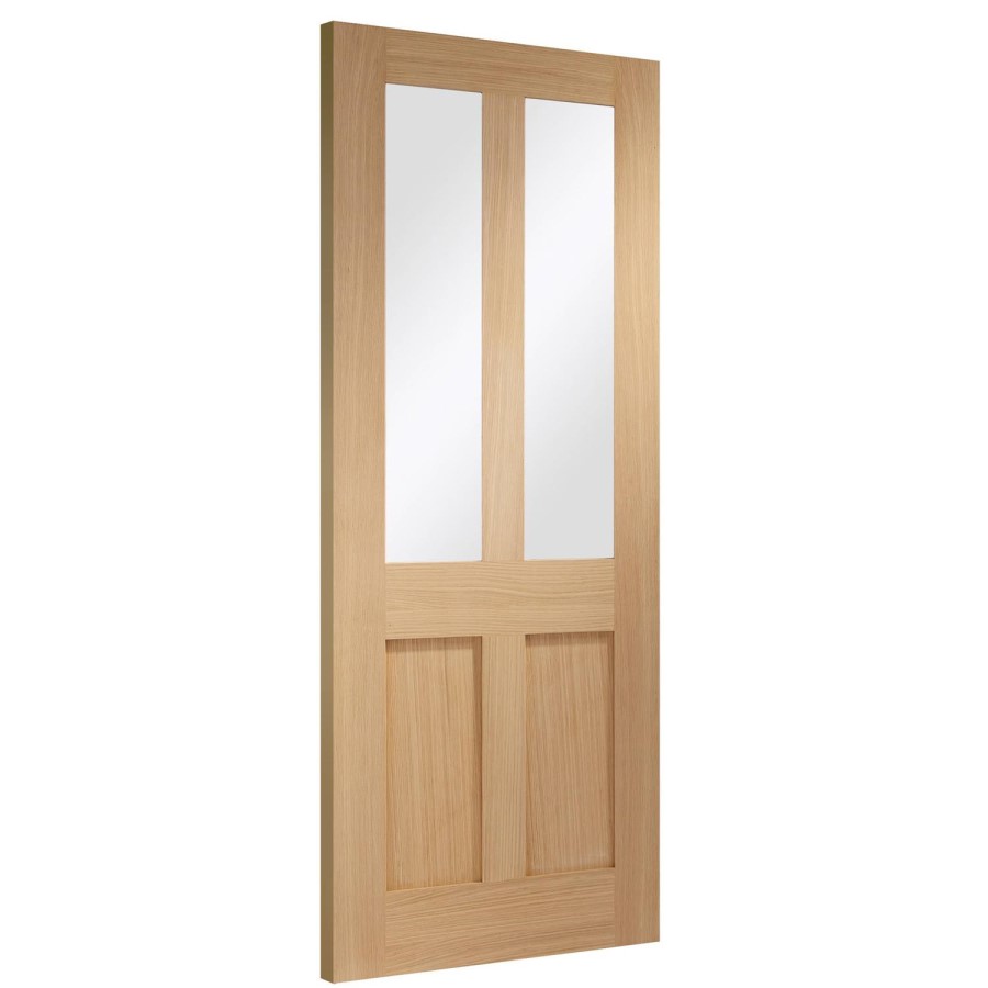 Internal Oak Malton Shaker Door with Clear Glass - Pre-Finished - 1981 x 762 x 35mm - Victoria - XL Joinery