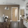 Internal Oak Glazed 1-Light Door with Frosted Glass - Unfinished - 2040 x 926 x 40mm - Monza - XL Joinery
