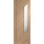 Internal Oak Glazed 1-Light Door with Frosted Glass - Unfinished - 2040 x 926 x 40mm - Monza - XL Joinery