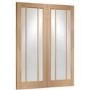 Internal Oak Glazed Rebated French Doors with Clear Glass - Unfinished - 1981 x 1524 x 40mm - Worcester - XL Joinery