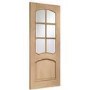 Internal Oak Half-Glazed Door with Clear Bevelled Glass - Unfinished - 2040 x 826 x 40mm - Riviera - XL Joinery