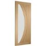 Internal Oak FD30 Fire Door with Clear Glass - Pre-Finished - 1981 x 762 x 44mm - Salerno - XL Joinery