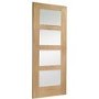 Internal Oak Glazed 4-Panel Shaker FD30 Fire Door with Clear Glass - Unfinished - 1981 x 686 x 44mm - 4 Light - XL Joinery