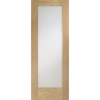 Internal Oak Fully-Glazed Door with Clear Glass - Unfinished - 1981 x 306 x 35mm - Pattern 10 - XL Joinery