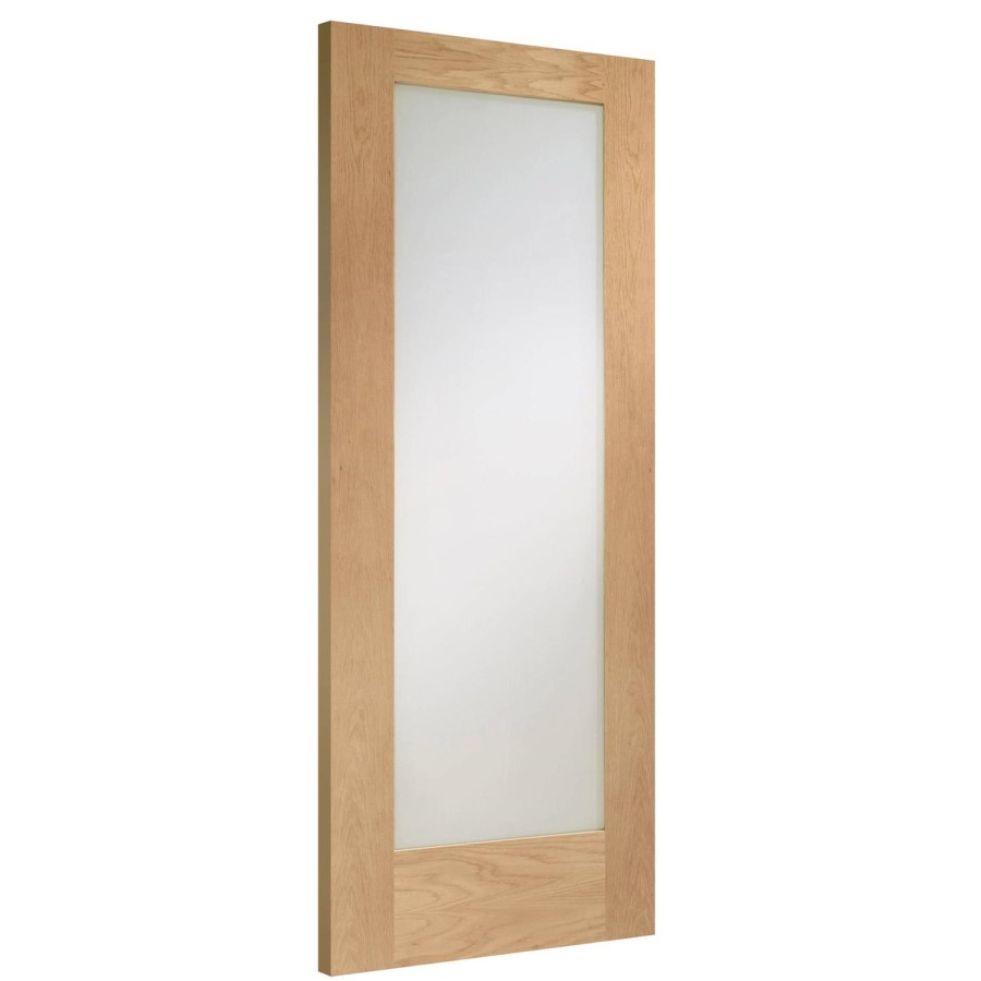Internal Oak Fully-Glazed Door with Clear Glass - Unfinished - 1981 x 762 x 35mm - Pattern 10 - XL Joinery