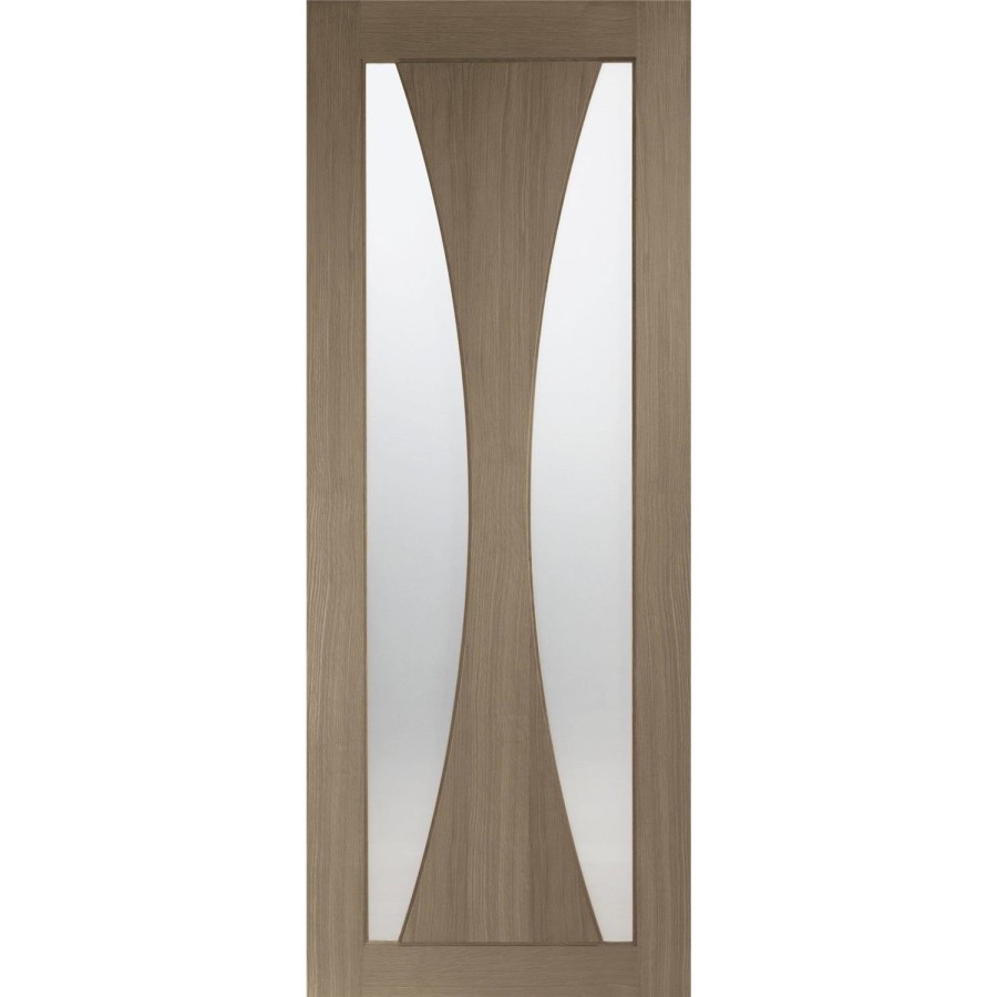 Internal Oak Glazed Door with Frosted Glass - Unfinished - 1981 x 838 x 35mm - Verona - XL Joinery