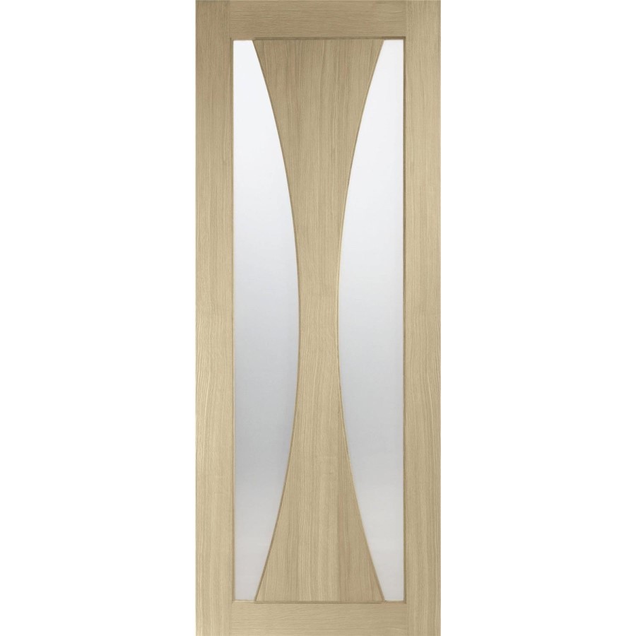 Internal Oak Glazed Door with Frosted Glass - Unfinished - 1981 x 838 x 35mm - Verona - XL Joinery