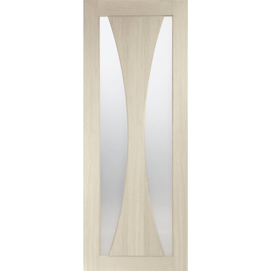 Internal Oak Glazed Door with Frosted Glass - Unfinished - 1981 x 838 x 35mm - Verona - XL Joinery