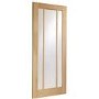 Internal Oak FD30 Fire Door with Clear Glass - 3-Light - Pre-Finished - 1981 x 762 x 44mm - Worcester - XL Joinery
