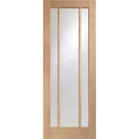 Internal Oak Glazed 3-Panel FD30 Fire Door with Clear Glass - Unfinished - 1981 x 838 x 44mm - Worcester - XL Joinery