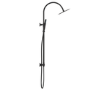Black Thermostatic Mixer Shower Set with Rainfall-Style Curved Arm Hand Shower with Slide Rail Kit - Grace