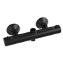 Black Thermostatic Mixer Shower Set with Rainfall-Style Curved Arm Hand Shower with Slide Rail Kit - Grace