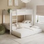 White Scalloped Triple Sleeper Bunk Bed with Trundle – Gracie
