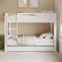 White Scalloped Triple Sleeper Bunk Bed with Trundle – Gracie