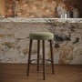 Sage Green Velvet Kitchen Counter Bar Stool with Walnut Legs - Gatsby
