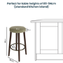 Sage Green Velvet Kitchen Counter Bar Stool with Walnut Legs - Gatsby