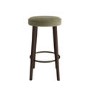 Sage Green Velvet Kitchen Counter Bar Stool with Walnut Legs - Gatsby