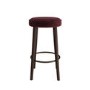 Set of 3 Burgundy Velvet Kitchen Counter Stools with Walnut Legs - Gatsby