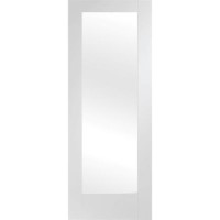 Internal White Primed Fully-Glazed Door with Frosted Glass - 1981 x 610 x 35mm - Pattern 10 - XL Joinery
