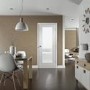Internal White Primed Fully-Glazed Door with Frosted Glass - 1981 x 610 x 35mm - Pattern 10 - XL Joinery