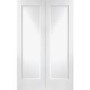 Internal White Primed Fully-Glazed Rebated French Doors with Clear Glass - 1981 x 1220 x 40mm - Pattern 10 - XL Joinery