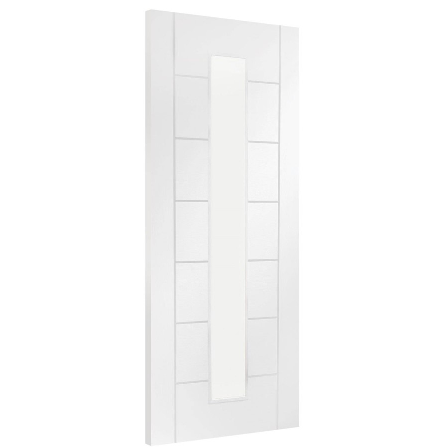 Internal White Primed Glazed 1-Light FD30 Fire Door with Clear Glass - 1981 x 686 x 44mm - Palermo - XL Joinery
