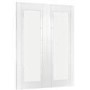 Internal White Primed Fully-Glazed Rebated French Doors with Clear Glass - 1981 x 1168 x 40mm - Palermo - XL Joinery