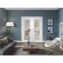 Internal White Primed Fully-Glazed Rebated French Doors with Clear Glass - 1981 x 1524 x 40mm - Palermo - XL Joinery