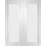 Internal White Primed Fully-Glazed Rebated French Doors with Clear Glass - 1981 x 1524 x 40mm - Palermo - XL Joinery