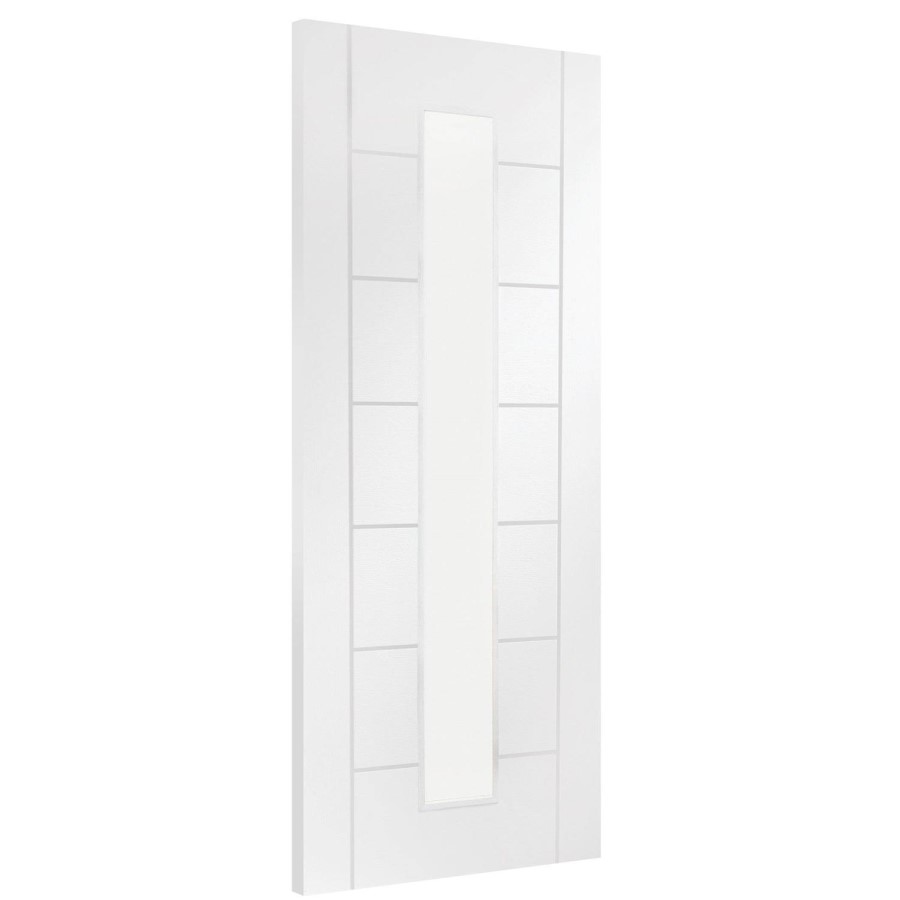 Internal White Primed Glazed 1-Light Door with Clear Glass - 2040 x 726 x 40mm - Palermo - XL Joinery