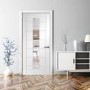 Internal White Primed Glazed 1-Light Door with Clear Glass - 2040 x 726 x 40mm - Palermo - XL Joinery