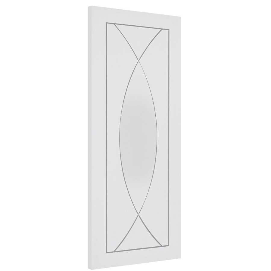 Internal White Primed Glazed Door with Clear Glass - 1981 x 838 x 35mm - Pesaro - XL Joinery