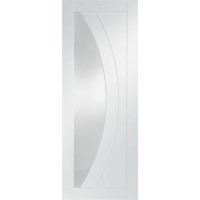 Internal White Primed Glazed FD30 Fire Door with Clear Glass - 1981 x 838 x 44mm - Salerno - XL Joinery