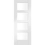 Internal White Primed Glazed 4-Panel Shaker FD30 Fire Door with Clear Glass - 1981 x 762 x 44mm - 4 Light - XL Joinery
