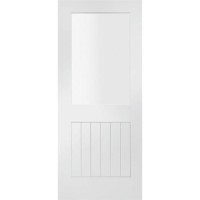 Internal White Primed Half-Glazed Cottage FD30 Fire Door with Clear Glass - 1981 x 838 x 44mm - Suffolk - XL Joinery