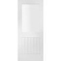 Internal White Primed Half-Glazed Cottage FD30 Fire Door with Clear Glass - 1981 x 838 x 44mm - Suffolk - XL Joinery