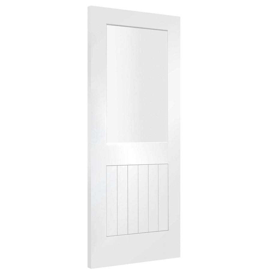 Internal White Primed Half-Glazed Cottage FD30 Fire Door with Clear Glass - 1981 x 838 x 44mm - Suffolk - XL Joinery