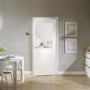 Internal White Primed Half-Glazed Cottage FD30 Fire Door with Clear Glass - 1981 x 838 x 44mm - Suffolk - XL Joinery