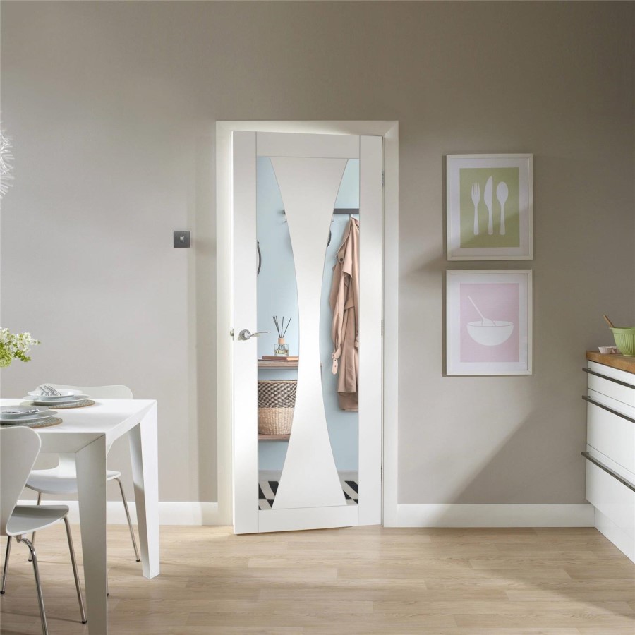Internal White Primed Glazed Door with Clear Glass - 1981 x 838 x 35mm - Verona - XL Joinery