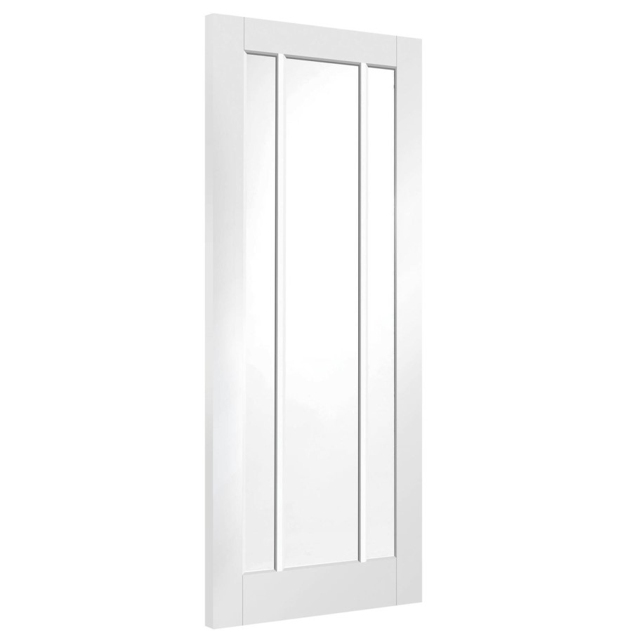 Internal White Primed Glazed 3-Panel FD30 Fire Door with Clear Glass - 1981 x 762 x 44mm - Worcester - XL Joinery