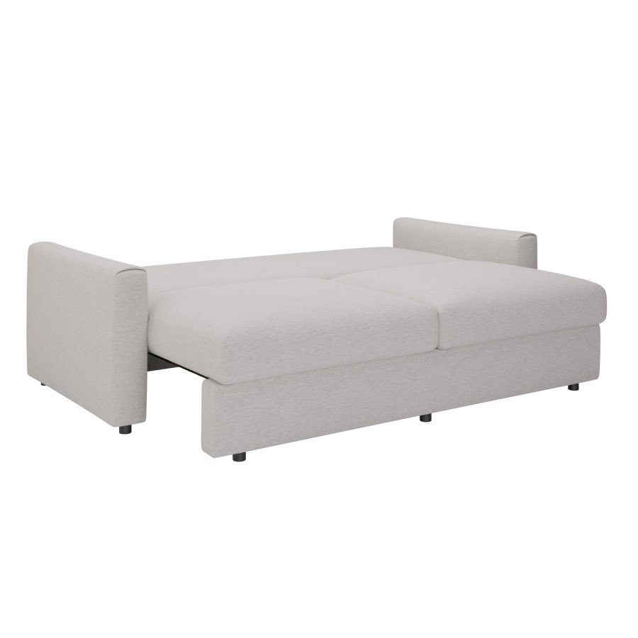 4 Seater King Size Pull-Out Sofa Bed with Storage in Beige Chenille - Grayson