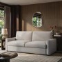 4 Seater King Size Pull-Out Sofa Bed with Storage in Beige Chenille - Grayson
