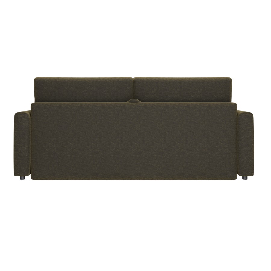4 Seater King Size Pull-Out Sofa Bed with Storage in Khaki Green Chenille - Grayson