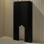 Black Glass Cabinet with Cistern & Pneumatic Dual Flush Button for Back to Wall Toilets - Hako